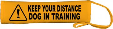 Caution: Keep Your Distance - Dog In Training Lead Cover / Slip